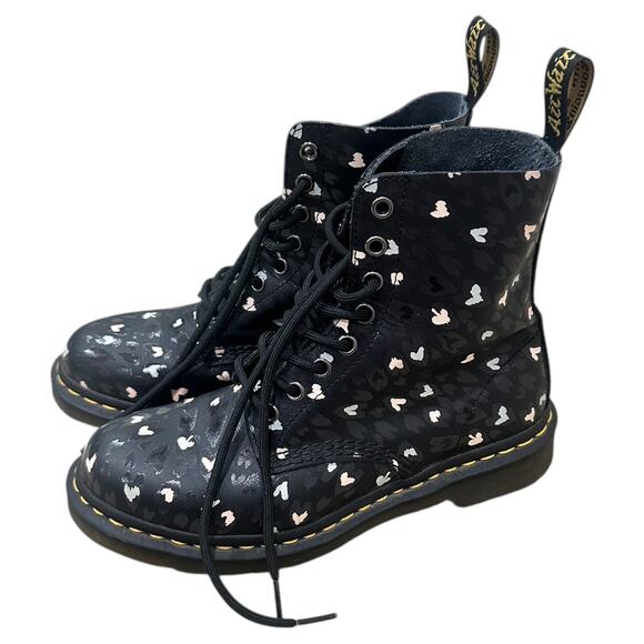 Dr. Martens1460 Pascal Leather Wild Heart Printed Lace Up Boots - Picture 2 of 11